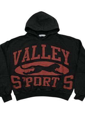 Vale Forever Black Crest Pullover Hoodie Black Red